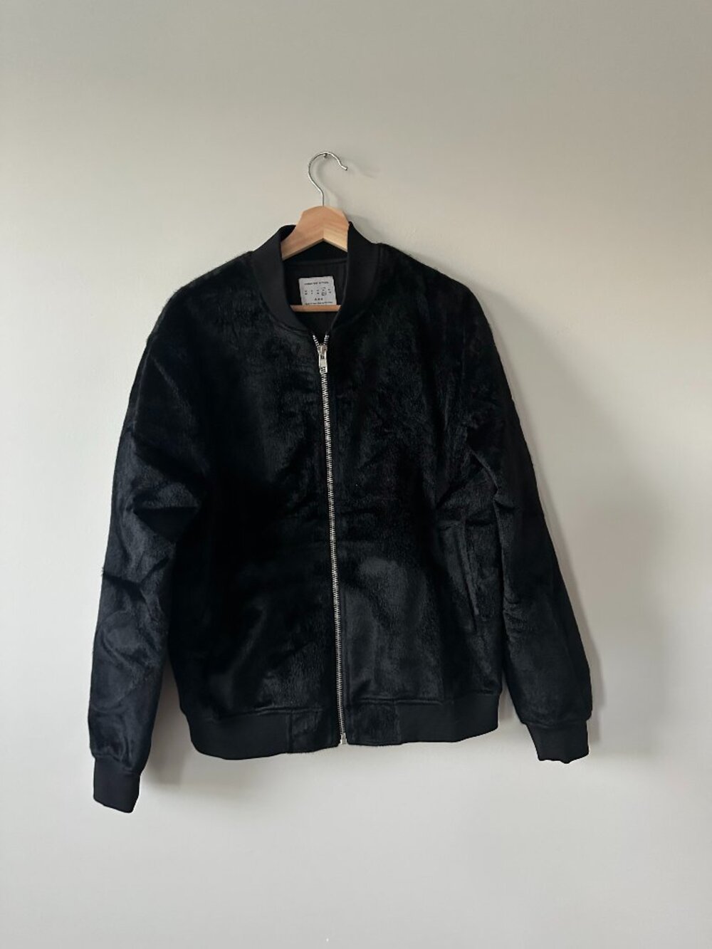 Urban Outfitters Faux Fur Jet Black Bomber Jacket